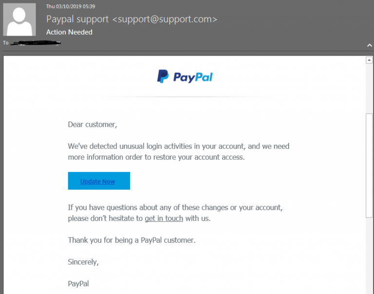 paypal fraud email
